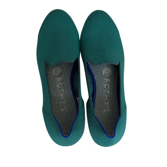 Rothy's Shoes - Rothys Rare Retired Womens Almond Toe Jade Neon Sole Flats Size 6.5